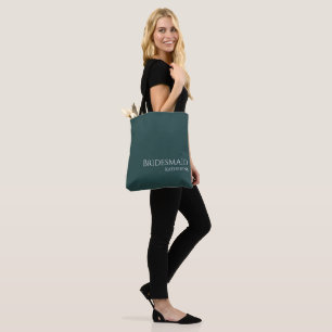Emerald Green and White-Bridesmaid- Tote Bag