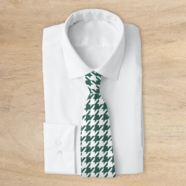 Emerald Green and White Classic Houndstooth Tie (Creator Uploaded)