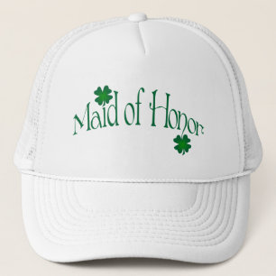 Emerald Green and White Shamrock Maid of Honour Ca Trucker Hat