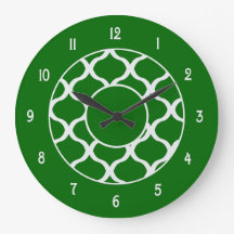 Emerald Green and White Wall Clock
