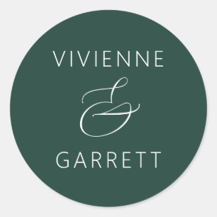 Emerald Green and White Wedding Envelope Seals