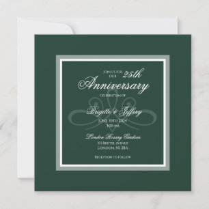 Emerald green anniversary invitation