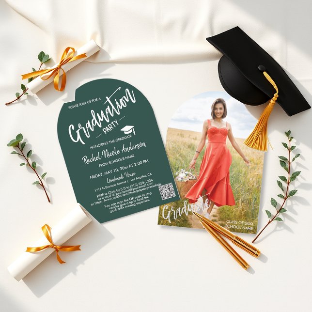 Emerald Green Arch Photo Grad Invite (Creator Uploaded)