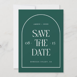 Emerald Green Arch Retro Minimalist Modern Font  Save The Date
