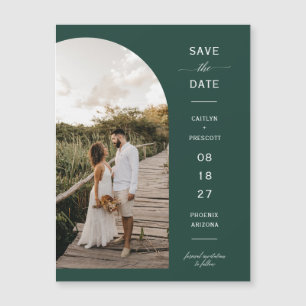 Emerald Green Arch Save the Date Magnetic Card