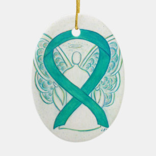 Emerald Green Awareness Ribbon Angel Ornament