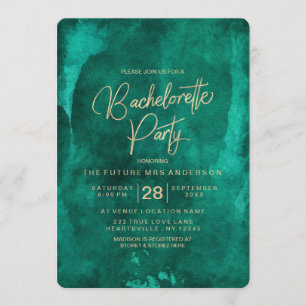 Emerald Green Bachelorette Party Invitation