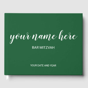 Emerald Green Bar Mitzvah Guest Book