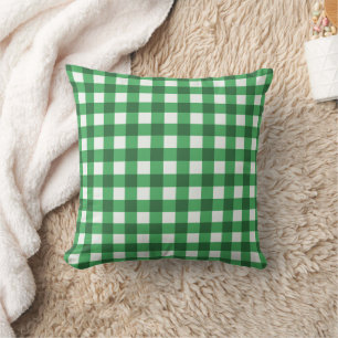 Emerald Green Basic Gingham Chequered Pattern Cushion