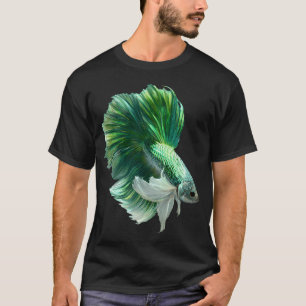 Emerald Green Betta Siamese Fighting Fish with Flo T-Shirt
