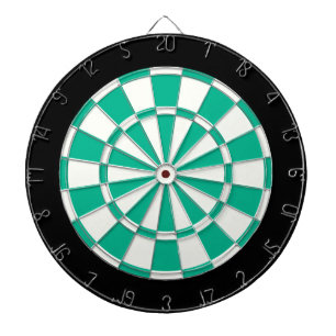 Emerald Green Black And White Dartboard