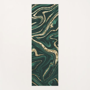 Emerald Green Black Gold Marble #2 (Faux Foil)  Yoga Mat