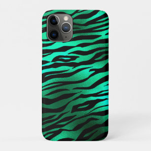 Emerald Green Black Tiger Stripes Wild Animals iPhone 11 Pro Case