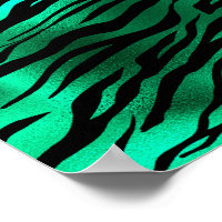 Emerald Green Black Tiger Stripes Wild Animals