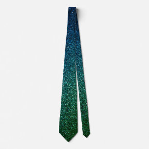 Emerald Green Blue Glitter Birthday Wedding Gift Tie
