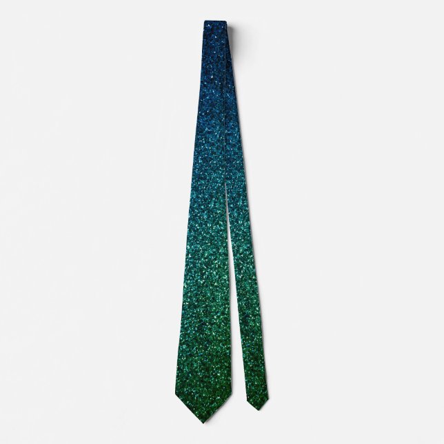 Emerald Green Blue Glitter Birthday Wedding Gift  Tie (Front)