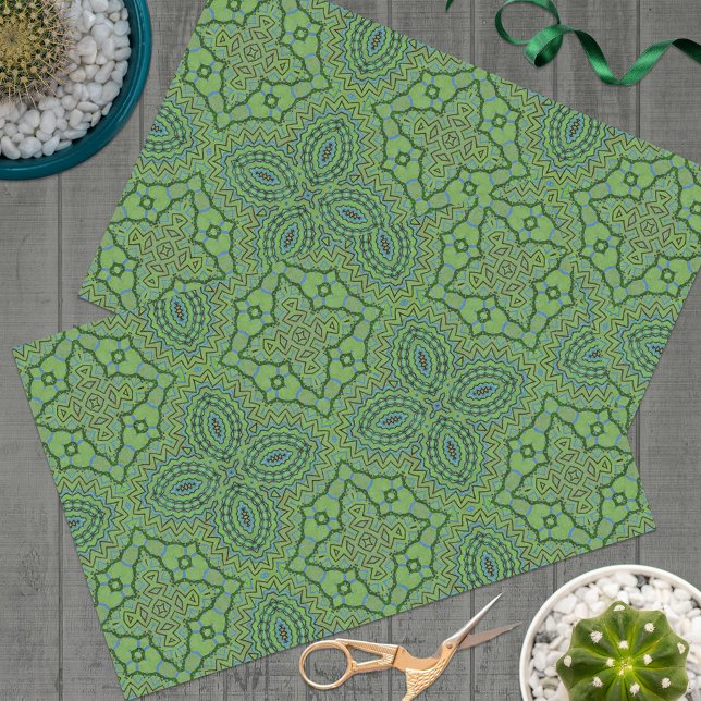 Emerald Green Bohemian Geometric Pattern Tissue Paper (Creator Uploaded)