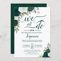 Emerald Green Boho Floral We Still Do Vow Renewal