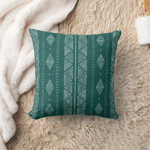 Emerald Green Boho Tribal Modern Accent Cushion