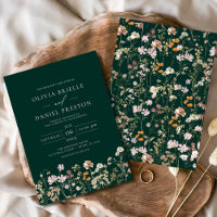 Emerald Green Boho Wildflower Garden Wedding