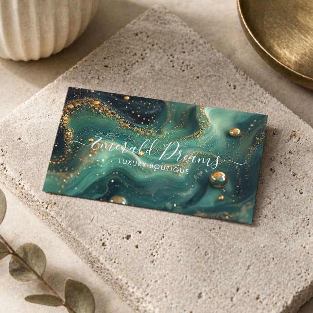 Emerald Green Boutique Business Card (Creator Uploaded)