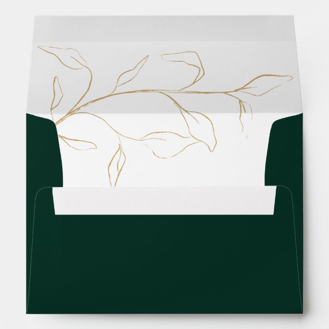 Emerald Green Bridal Shower or Wedding Invitation Envelope (Back (Bottom))