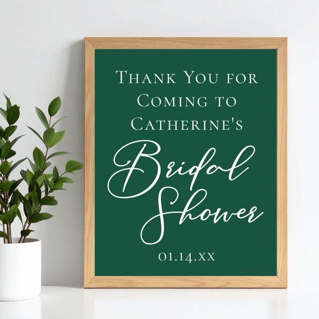 Emerald Green Bridal Shower Personalised Welcome Poster (Creator Uploaded)