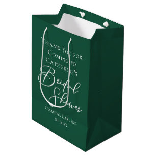 Emerald Green Bridal Shower Personalized Medium Gift Bag
