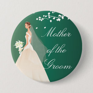 Emerald Green Bride MOG Bridal Party  Button