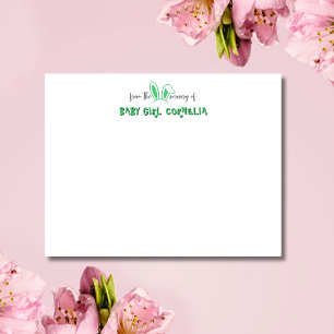Emerald Green Bunny Ears Nursery Note Card