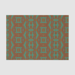 Emerald Green Burnt Orange Patterned Tissue Paper