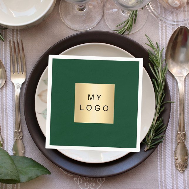Emerald green business logo napkin (Creator Uploaded)
