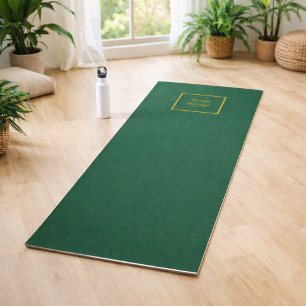 Emerald green business logo  studio yoga mat