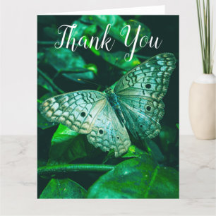 Emerald Green Butterfly - Large Thank You Card