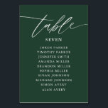 Emerald Green Calligraphy Wedding Seating Chart Table Number<br><div class="desc">Emerald Green Simple Calligraphy Rustic Wedding Seating Chart Table Number</div>