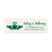 Emerald Green Celtic Claddagh Wedding Address