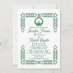 Emerald Green Celtic Knot Claddagh Invitation