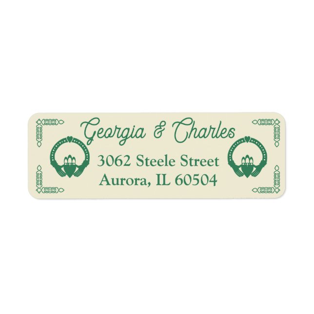 Emerald Green Celtic Knot Claddagh Wedding (Front)