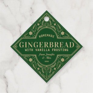 Emerald Green Christmas Gingerbread label