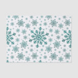 Emerald Green Christmas Snowflakes on Winter White Tissue Paper<br><div class="desc">Mixed sized pretty emerald green snowflakes are scattered throughout this Christmas seasonal pattern. This cute festive design with a crisp winter white background is sure to please any age and perfect for anyone who likes soft and delicate xmas patterns.</div>