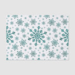 Emerald Green Christmas Snowflakes on Winter White Tissue Paper<br><div class="desc">Mixed sized pretty emerald green snowflakes are scattered throughout this Christmas seasonal pattern. This cute festive design with a crisp winter white background is sure to please any age and perfect for anyone who likes soft and delicate xmas patterns.</div>