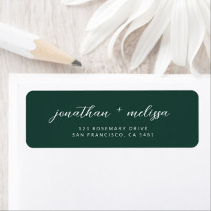 Emerald Green Classic Calligraphy Wedding Address