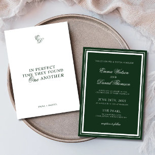 Emerald Green Classic Romantic Quote Wedding Invitation