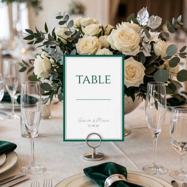 Emerald Green Classic Wedding Table Number (Creator Uploaded)