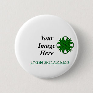 Emerald Green Clover Ribbon by Kenneth Yoncich 6 Cm Round Badge