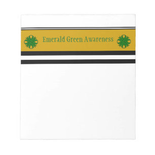 Emerald Green Clover Ribbon by Kenneth Yoncich Notepad