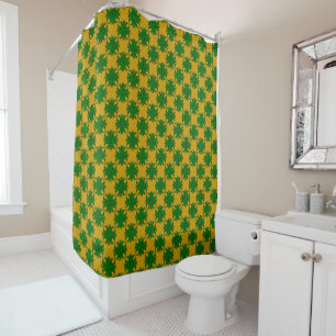 Emerald Green Clover Ribbon by Kenneth Yoncich Shower Curtain