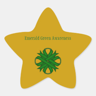Emerald Green Clover Ribbon by Kenneth Yoncich Star Sticker