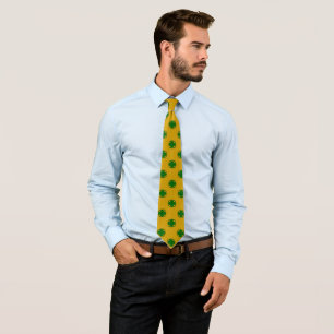 Emerald Green Clover Ribbon by Kenneth Yoncich Tie