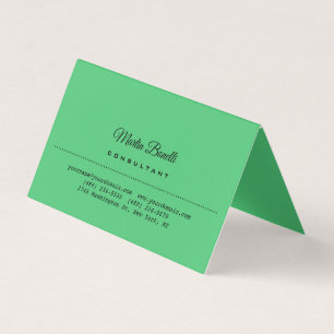 Emerald Green Colour Plain Minimalist Business Card
